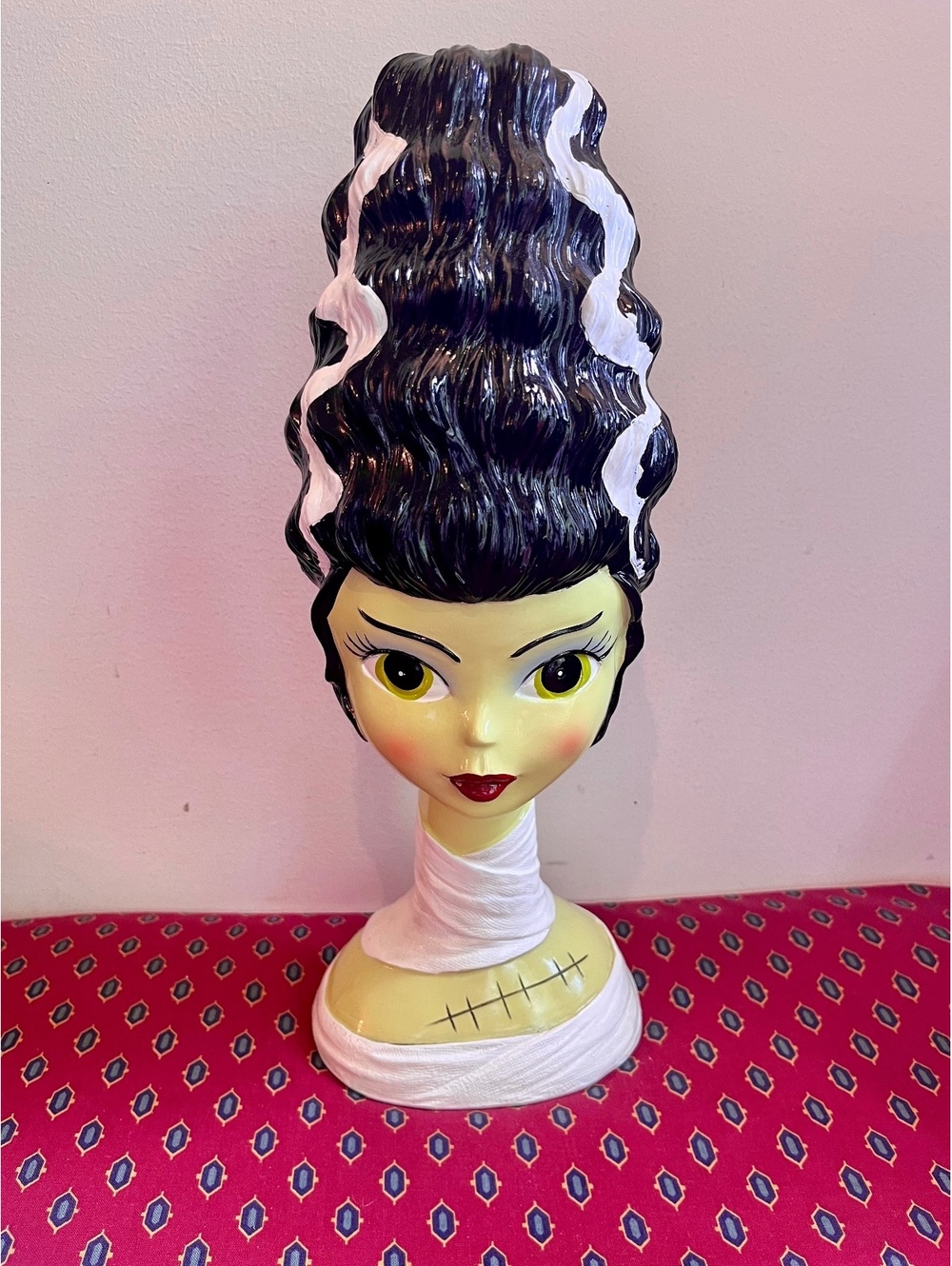 Ceramic Bride of Frankenstein Bust Figurine